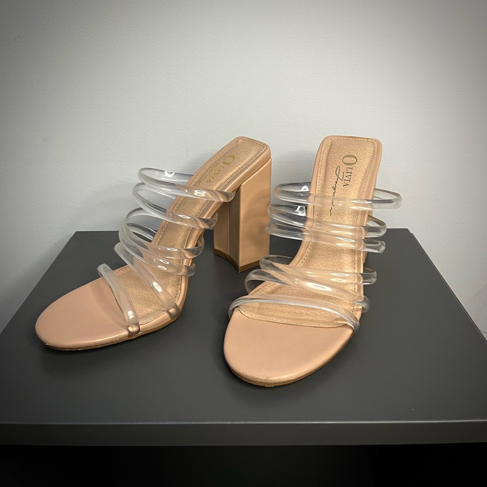 Nude Heels with Transparent Straps Size 7